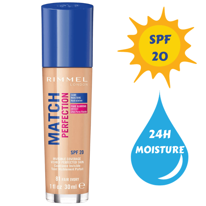 RIMMEL MATCH PERFECTION SPF20 24H MOISTURE