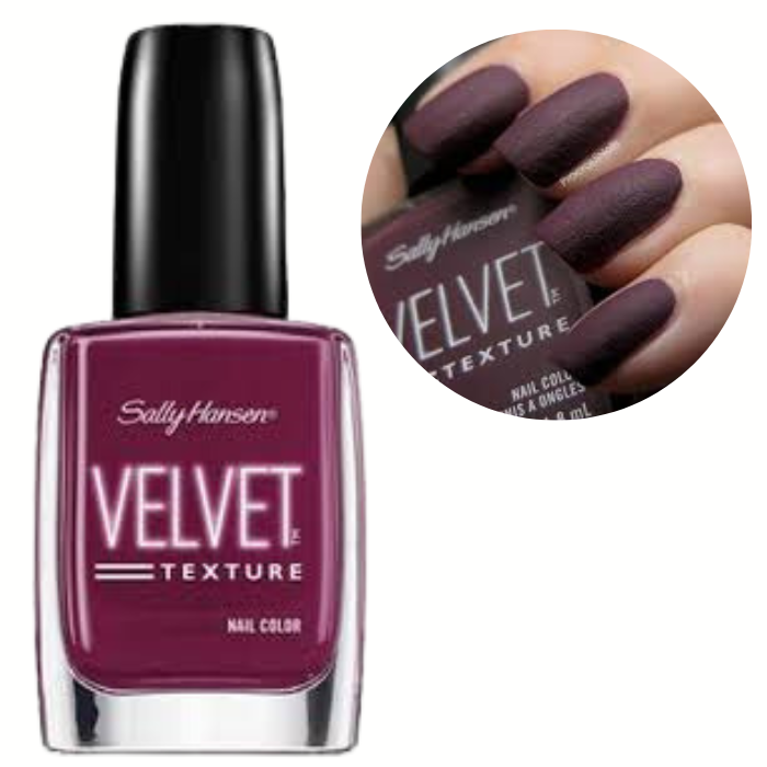Sally Hansen Velvet Texture Nail Polish in Lavish - Color Nails - Gel Polish - Sally Hansen Miracle Gel Nail Polish - Sally Nail Color - Sally Nail Polish - Velvet Nail Color - Velvet Nail Paint - Velvet Nail Polish