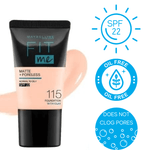 Maybelline Fit Me® Matte + Poreless Foundation with Clay Ivory 115 - SPF 22 Foundation - Oil Free Matte Foundation