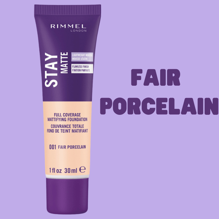 rimmel london stay matte foundation fair porcelain