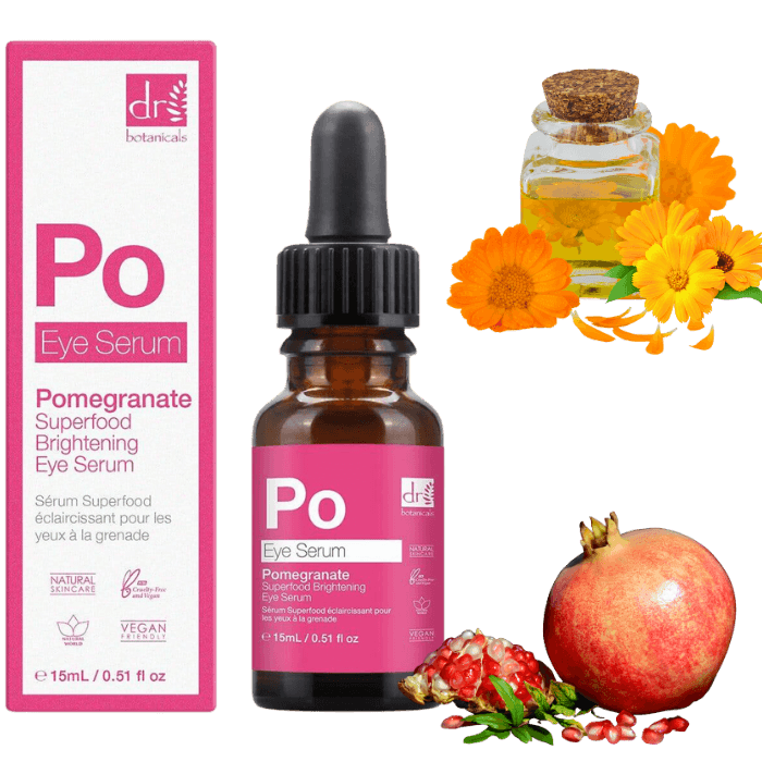 Dr Botanicals Apothecary Pomegranate Superfood Brightening Eye Serum - Reduce Dark Circles - Pomegranate Superfood - Brightening Eye Serum - Reduce Dark Circles - Natural Eye Serum - Eye Skincare - Youthful Eyes - Revitalize Eye Area - Radiant Look - Anti-Aging Eye Care - Hydrating Formula – Health and Beauty Happiness