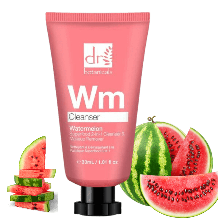 Dr Botanicals Watermelon Superfood 2-In-1 Cleanser & Makeup Remover - Dr Botanicals 2-In-1 Cleansing Solution - Natural Cleanser and Makeup Remover - Watermelon Cleansing and Makeup Removing - Dr Botanicals Natural Watermelon Cleanser - Makeup Removing Cleansing Balm - Dr Botanicals Watermelon Cleansing Balm - Superfood Makeup Remover - Skincare Cleansing and Remover - Health and Beauty Happiness