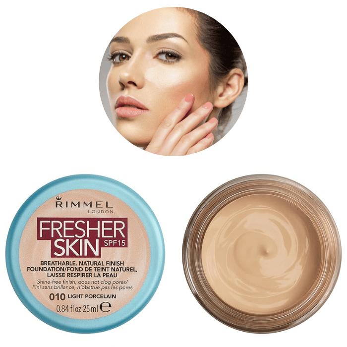 Rimmel Fresher Skin Foundation with SPF 15- Light Porcelain 010