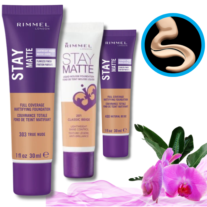 Rimmel London Stay Matte Liquid Mousse Foundation - Oil Free Foundation - Mousse Foundation by Rimmel - Stay Matte Makeup Base - Lightweight Matte Coverage - Rimmel Matte Liquid Foundation - Stay Matte Mousse Foundation - e.l.f. Liquid Mousse Foundation - Matte Makeup Base by Rimmel – Health and Beauty Happiness