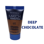 Rimmel London Match Perfection Foundation Deep Chocolate 605 - Foundation Shades - Rimmel Foundation - Perfection Foundation