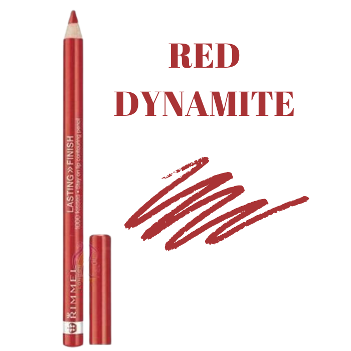 Rimmel London Lasting Finish 1000 Kisses Lip Pencil red dymanite - Rimmel London Lip Liner - 1000 Kisses Lip Liner - Long Lasting Lip Liner - Waterproof Lip Pencil