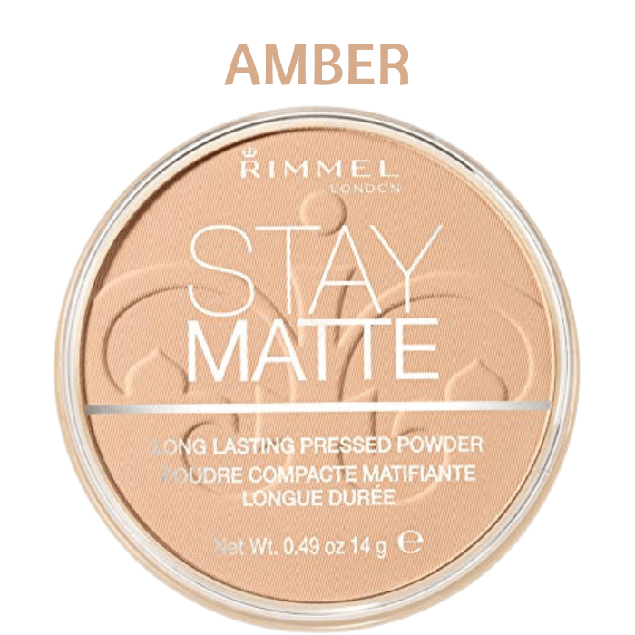 Rimmel London Stay Matte Powder Amber - Stay Matte Pressed Powder by Rimmel London - Long-Lasting Matte Powder - Shine Control Face Powder - Rimmel Stay Matte Finishing Powder - Top Stay Matte Face Powder – Cruelty Free Pressed Powder - Lightweight Powder - Mattifying Pressed Powder - Rimmel Face Powder