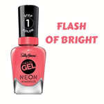 Sally Hansen Miracle Gel Nail Color Flash of Bright - Gel Nail Polish- Miracle Gel Color - Cruelty Free Miracle Gel Polish - Miracle Top Coat - Salon-Quality Manicure