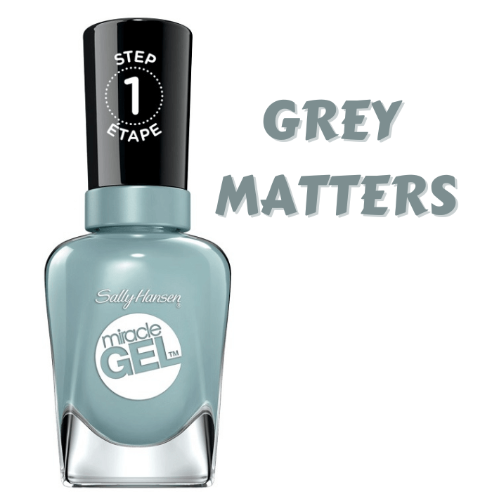 Sally Hansen Miracle Gel Nail Color Grey Matters - Gel Nail Polish- Miracle Gel Color - Cruelty Free Miracle Gel Polish - Miracle Top Coat - Salon-Quality Manicure