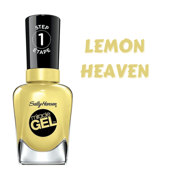 Sally Hansen Miracle Gel Nail Color Lemon Heaven - Gel Nail Polish- Miracle Gel Color - Cruelty Free Miracle Gel Polish - Miracle Top Coat - Salon-Quality Manicure